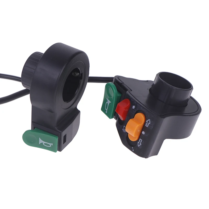 New 3 In1 Electric Bicycle Scooter Motorcycle Handle Switch Plastic Headlight Horn Turn Signal Switch Button E-bikes Accessories