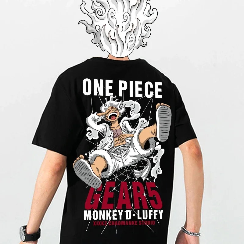 Novo algodão puro uma peça japonês na moda marca animação periférica luffy assab de manga curta masculino e feminino verão camiseta