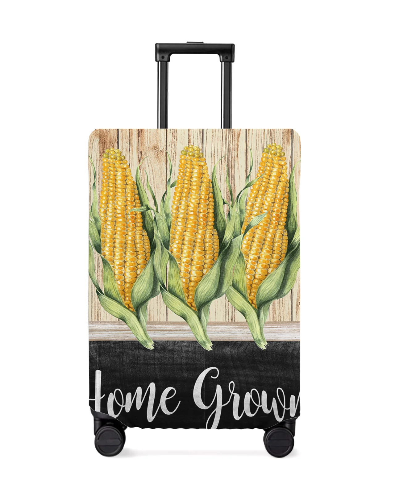 

Vintage Farm Corn Wood Grain Luggage Cover Stretch Suitcase Protector Baggage Dust Cover for 18-32 Inch Travel Suitcase Case