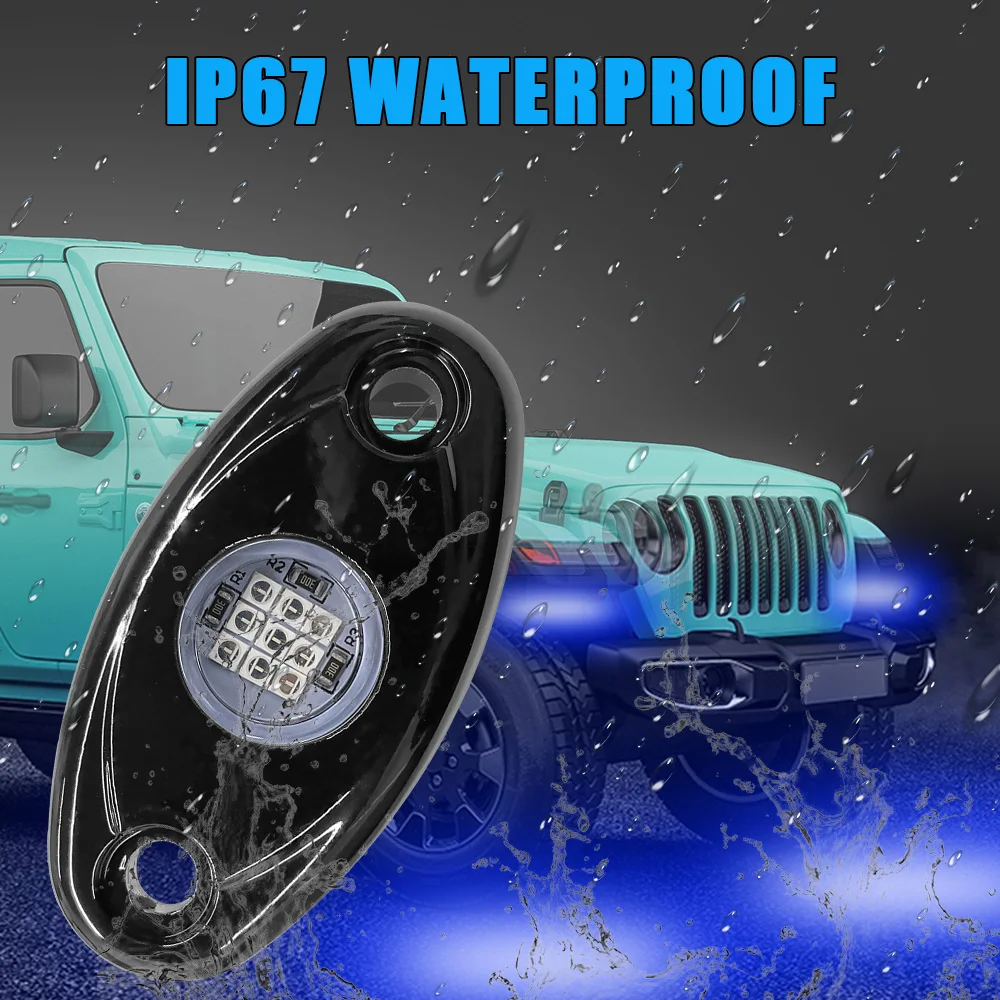Led Neon Light LED Rock Lights Underbody Glow Waterproof For Jeep Atv Suv Offroad Car Truck Yacht 1 Pair