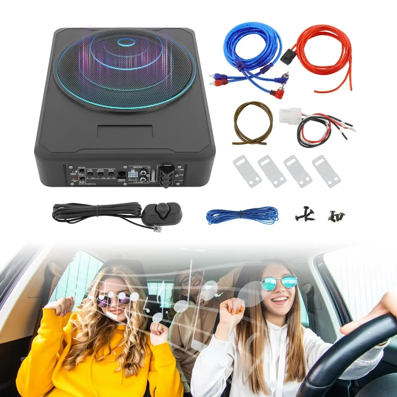 for 10 Inch 600W Car Subwoofer, Car Subwoofer for Under or Behind The Seat, Amplified Subwoofer