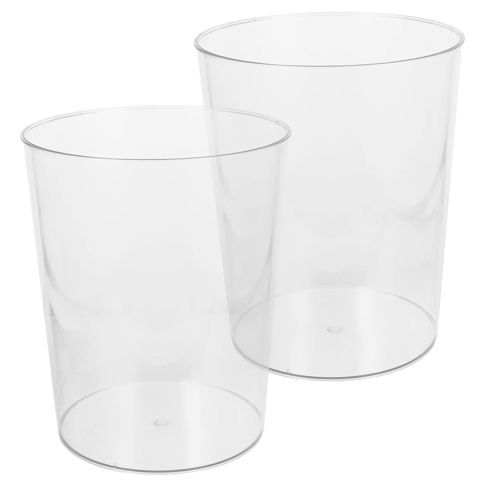 

2Pcs 12L Transparent Storage Bucket Modern Trash Can Garbage Bin Waste Basket Bedroom Bathroom Kitchen Living Room Office Use