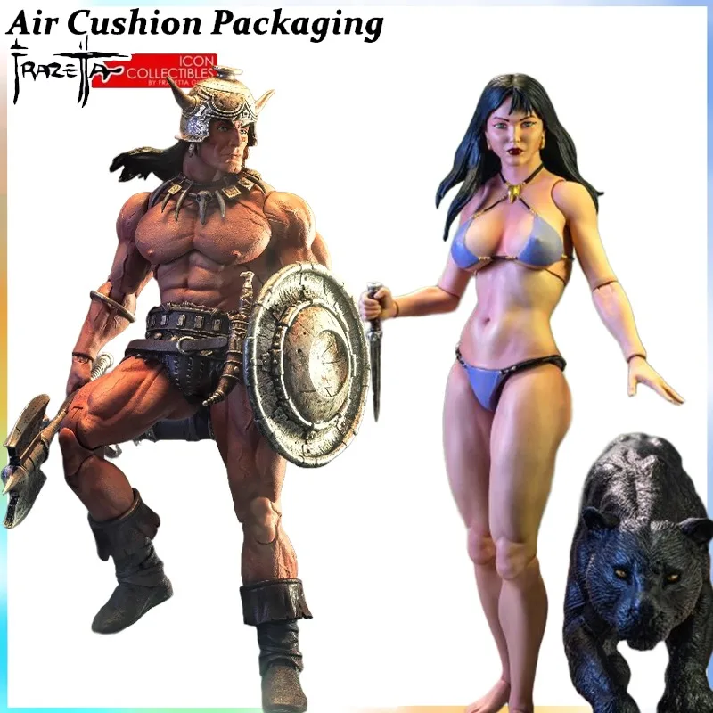 

Фигурки FRAZETTA GIRLS: Королева и Черная Пантера, греческие мифологические воительницы-богини, с щитом и топором, коллекционные модели игрушек