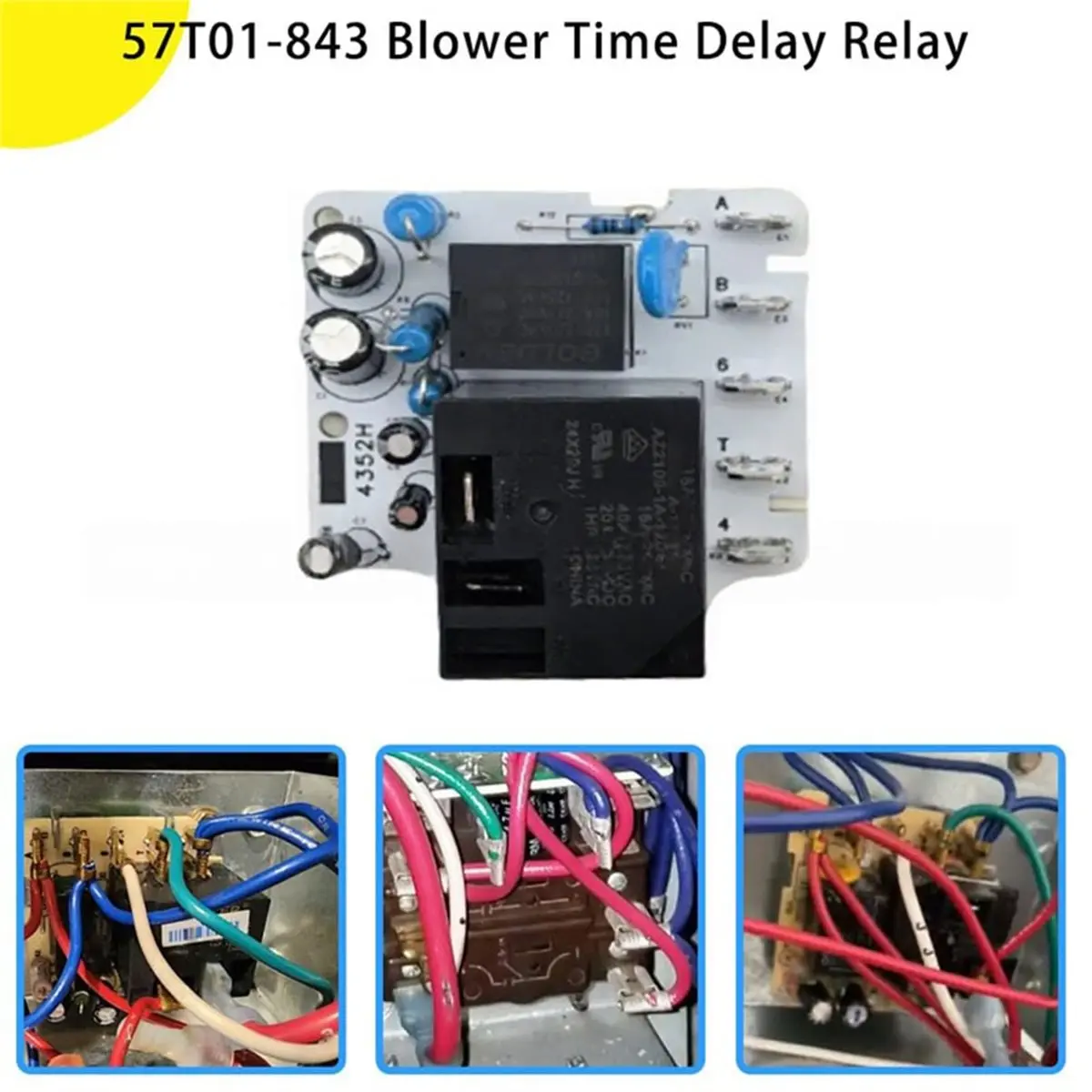 

Устройство задержки вентилятора 57T01-843 для Trane, замена 57T01-001, 1-9301, C800924P01, реле времени задержки вентилятора