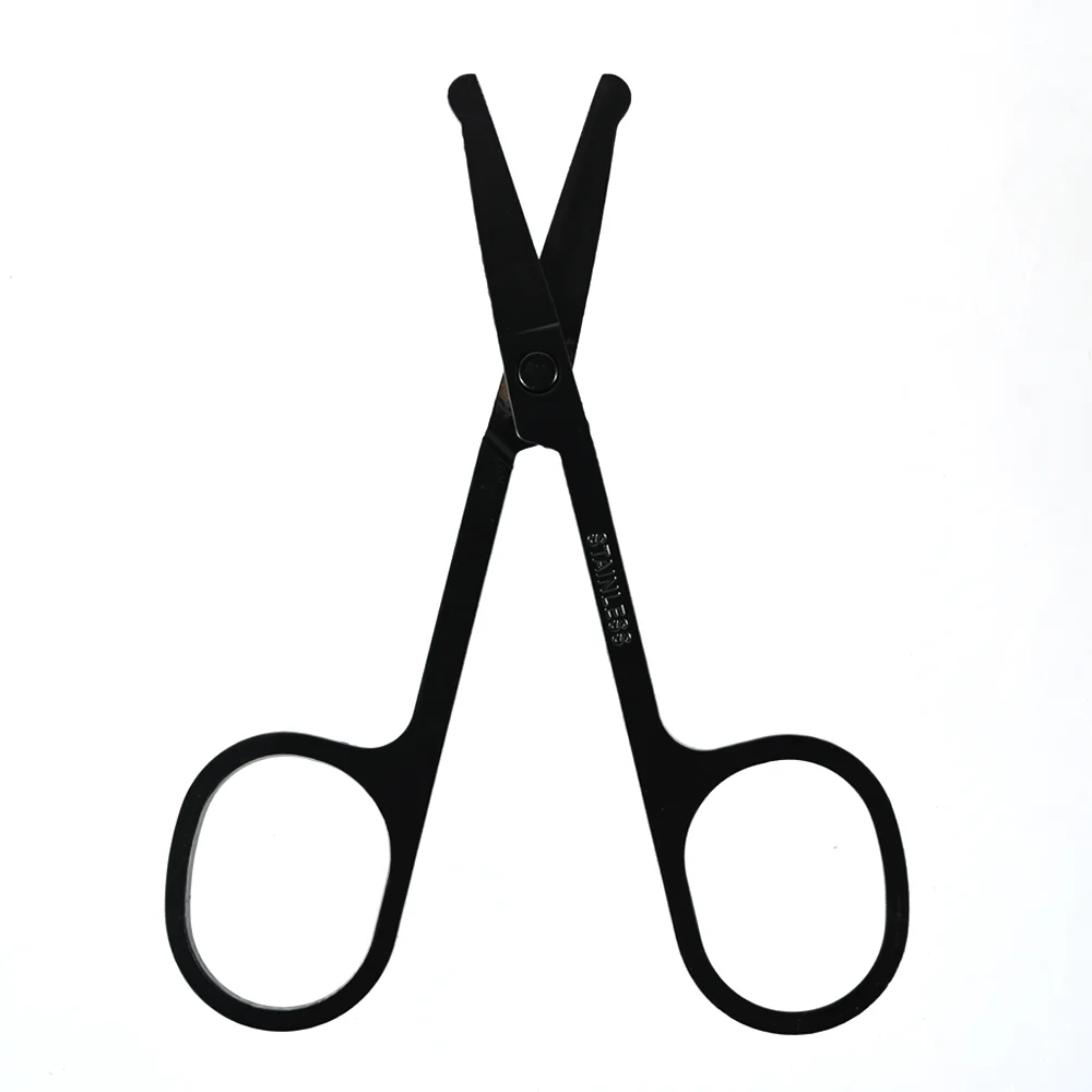 New 1pc 3.5' Stainless Steel Mini Portable Curved Mustache Nose Ear Hair Remover Trimmer Small Scissors for