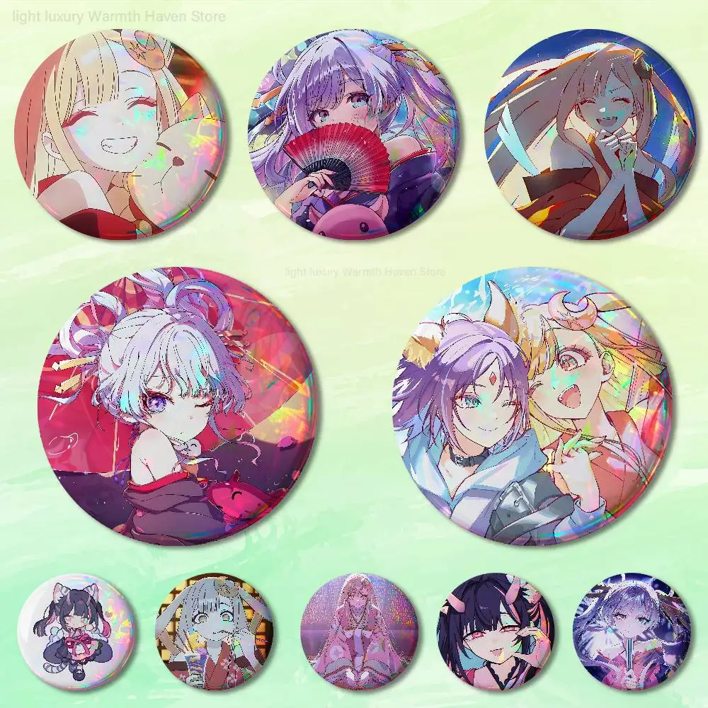 C-Cosmic P-Princess K-Kaguya 58mm 44mm HD Print Brooch Badges Pretty Derby Round Display Brooches Lapel Pins