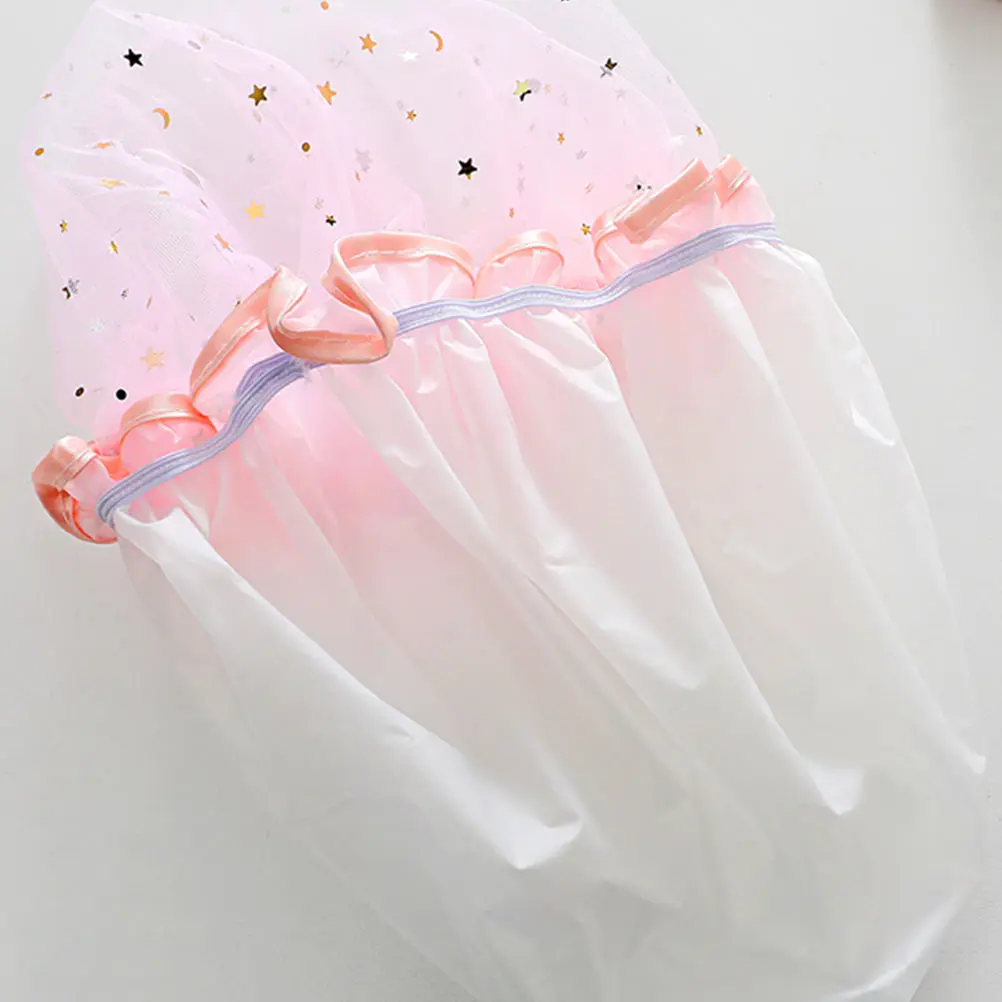

3pcs Waterproof Shower Cap EVA Material Thickened Bath Caps Hair Oil Treatment Hats Lightweight Safe Elastic Design Girls Ladies