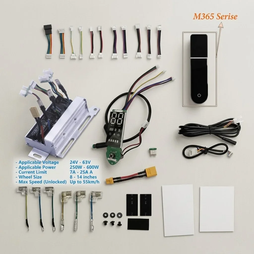 

Универсальный комплект контроллера для скутера 250W-600W, 8-14 дюймов, разблокировка скорости до 55 км/ч для Xiaomi M365 Pro/G30 Foston Digma