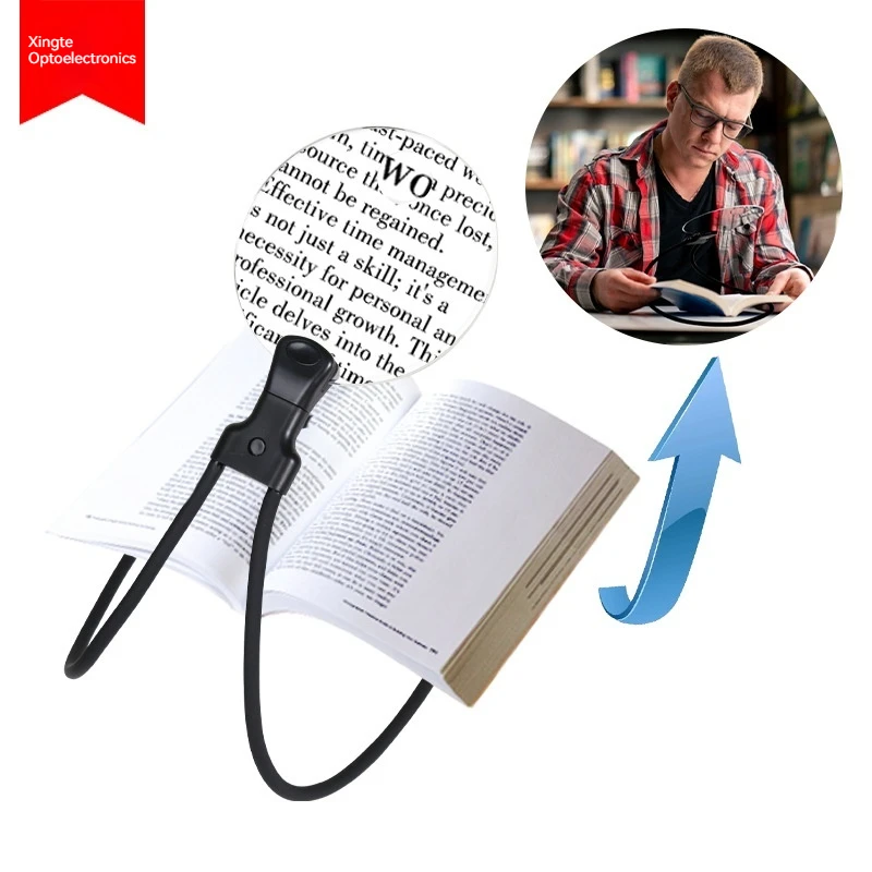 3X 10x Large Reading Hands Free Magnifying Glass with Neck Wear Full Book Page Magnifier for Reading Repair Sewing Cross Stitch