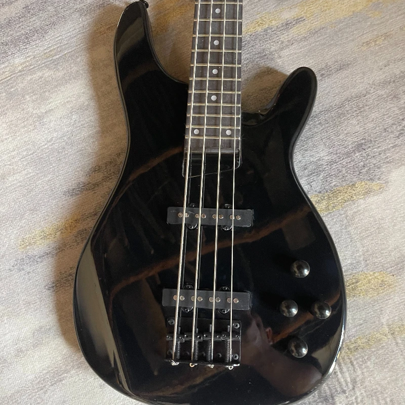 Black 4-string PB Bass Guitar Two Split Humbucker Pickups Classic Precision Shape for Jazz Funk Band Performance Free Delivery