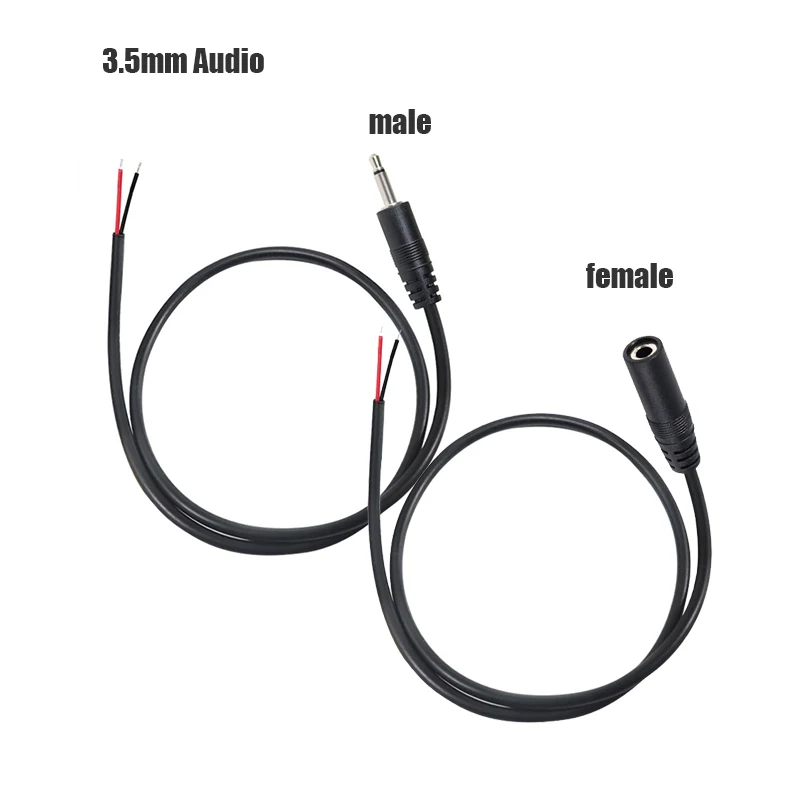 1/2/5pcs 1M 3.5mm mono Audio 2 pin Core Male Female jack Extension Cable cord connector diy repair 3.5 wires diy