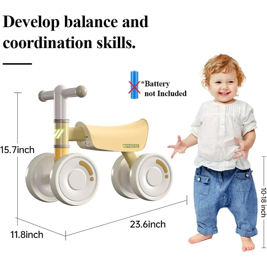 จักรยานทรงตัวสำหรับเด็กอายุ 1-3 ปี ล้อเงียบ เบาะนุ่ม ไม่มีขอบคม รถหัดเดินสำหรับเด็กวัยหัดเดิน 12-36 เดือน เด็กชาย เด็กหญิง รุ่นแรก
