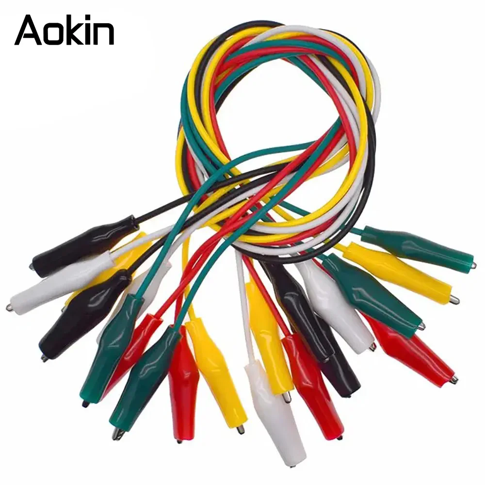 1Set / 10PCS Alligator Clips Electrical DIY Test Leads Alligator Double-ended Crocodile Clips Roach Clip Test Jumper Wire 50CM