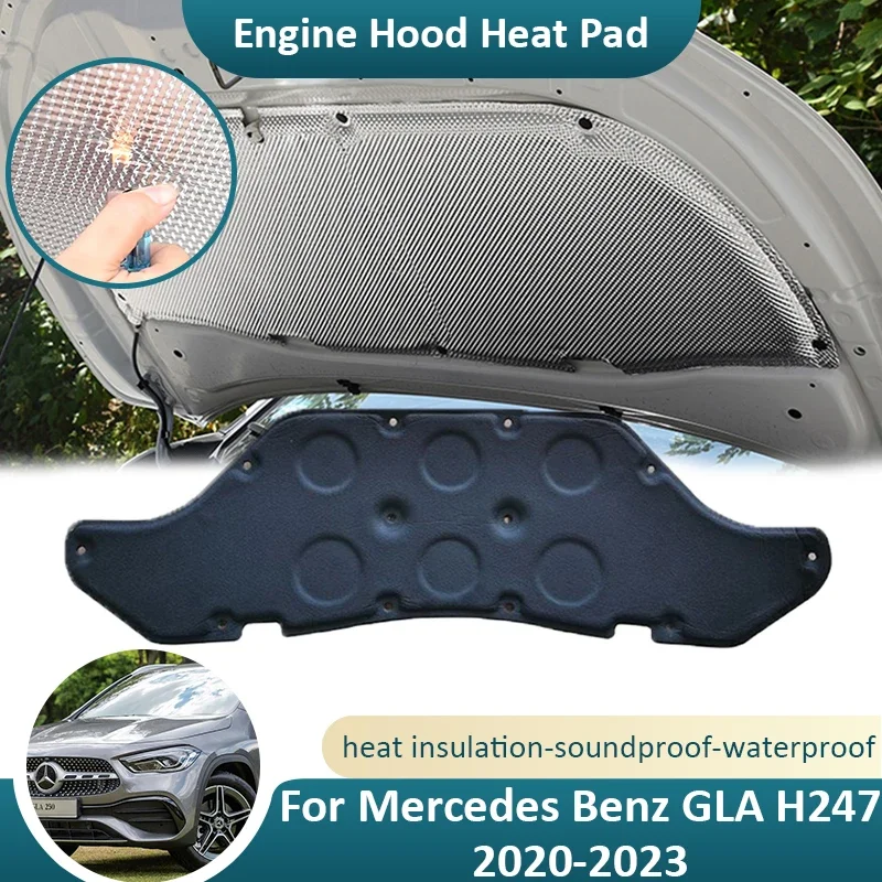 

For Audi A6 C6 4F A6L 2006 2007 2008 2009 2010 2011 Front Engine Hood Sound Pad Heat Mat Insulation Cotton Fireproof Soundproof