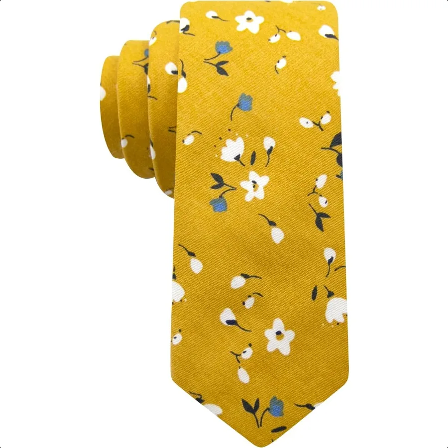 

Men's Cotton Printed Floral Neck Tie Skinny Tie