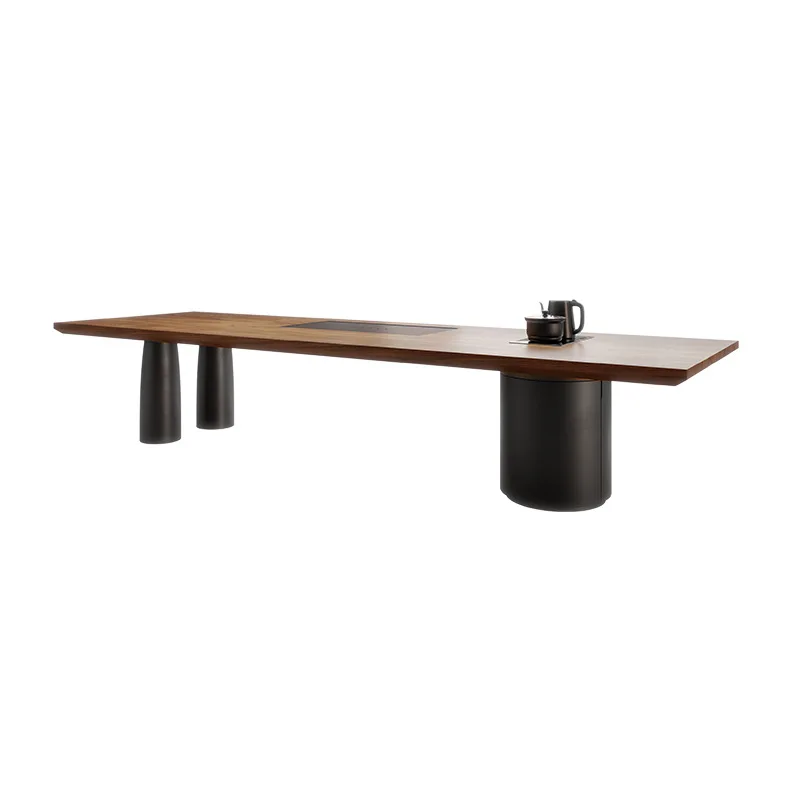 Walnut tea table Living room Home light luxury high-end office large board solid wood tea table