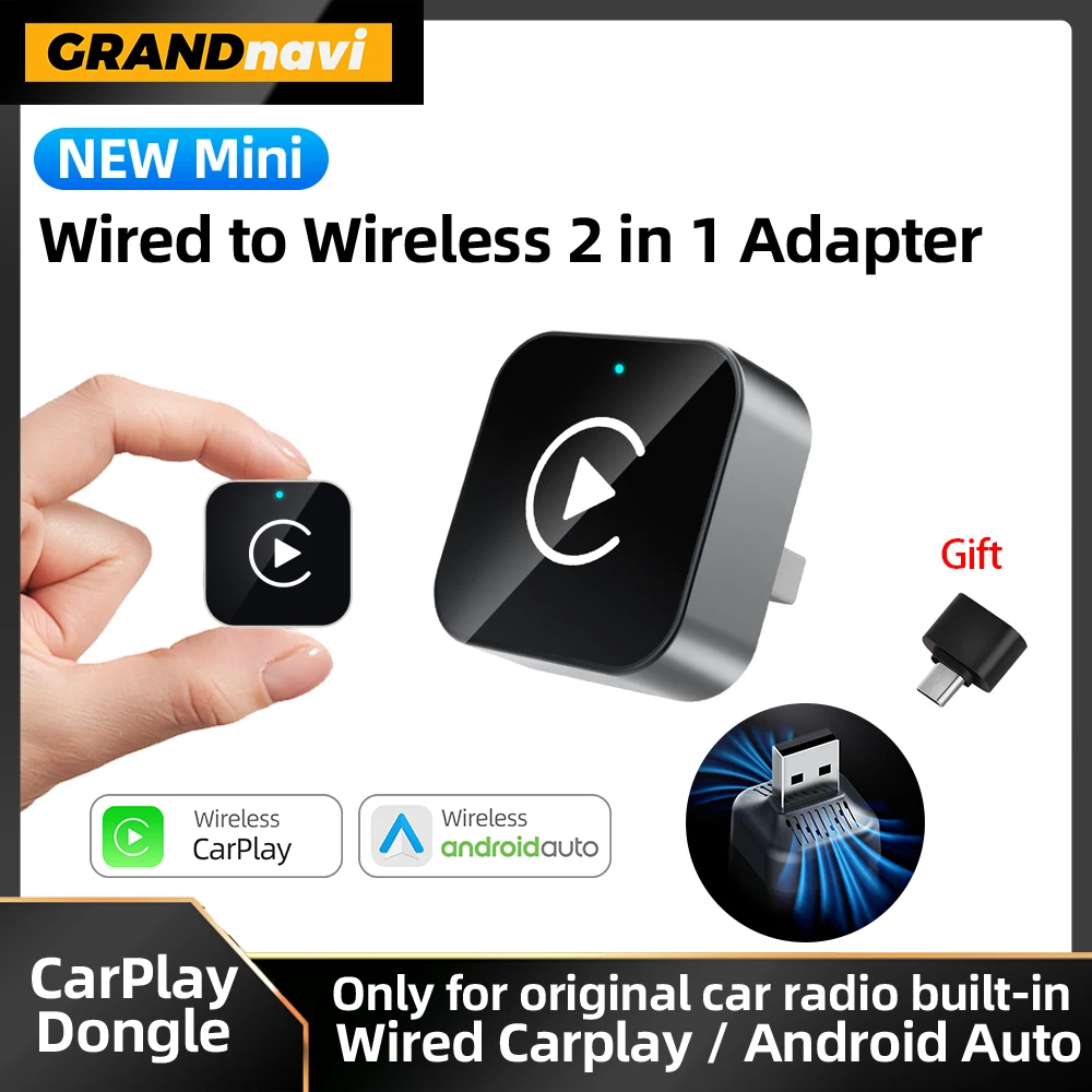 

Новый беспроводной адаптер 2-в-1 для CarPlay и Android Auto, 5 ГГц Wi-Fi, Type-C/USB, для VW, Toyota, Nissan, Honda, Ford, Benz, KIA, Audi (модель 2026 года)