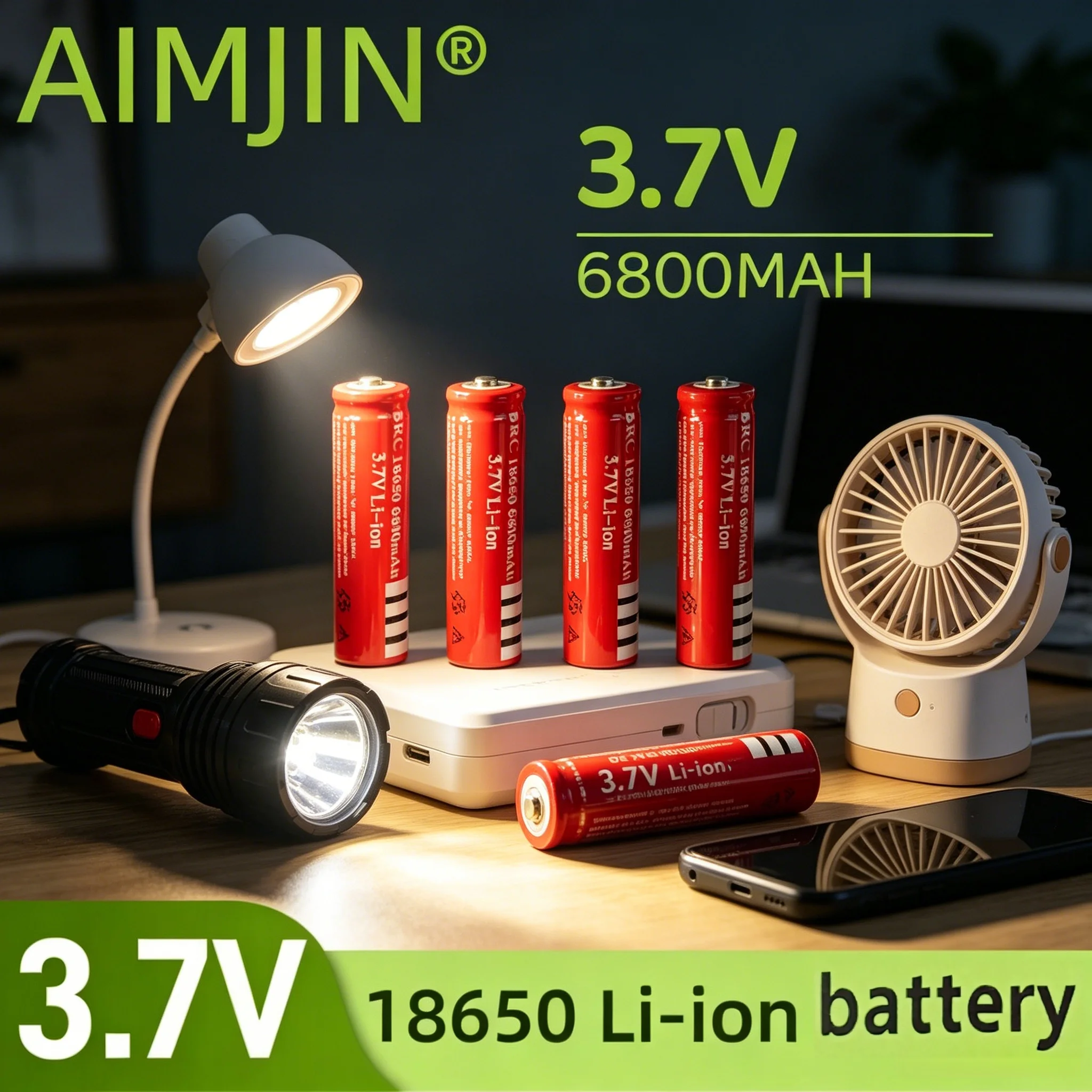 Rechargeable Lithium 3.7V Battery New 18650 3.7V 68000mAh Voltage Stability Children's Flashlight.Toy Car. LED Light
