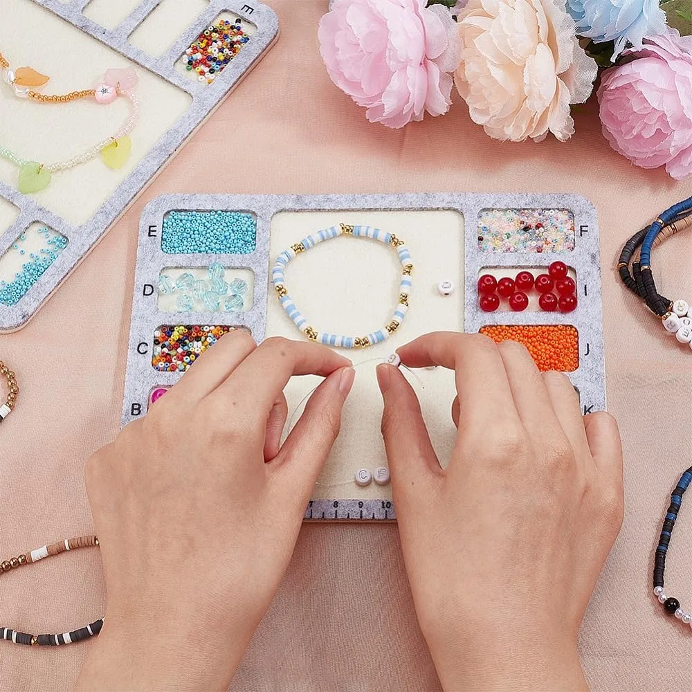 2 ชิ้น Felt Beading Mat สี่เหลี่ยมผืนผ้า Felt การออกแบบลูกปัดบอร์ดเซนติเมตรตัวอักษรขนาดลูกปัดถาดลูกปัดสําหรับศิลปะหัตถกรรม