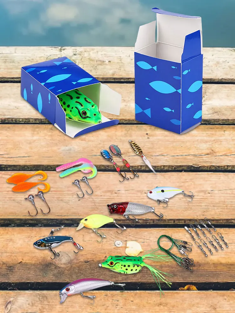 

Набор рыболовных приманок: мягкие и жесткие приманки, металлические джиги и блесны, подарок для мужчин