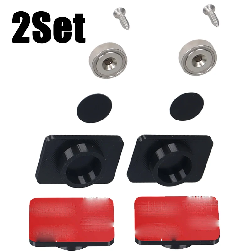 2 Sets Strong Magnetic License Plate Holder With Fastening Screws Universal Black Car Number Plate Bracket For Car RV Caravan