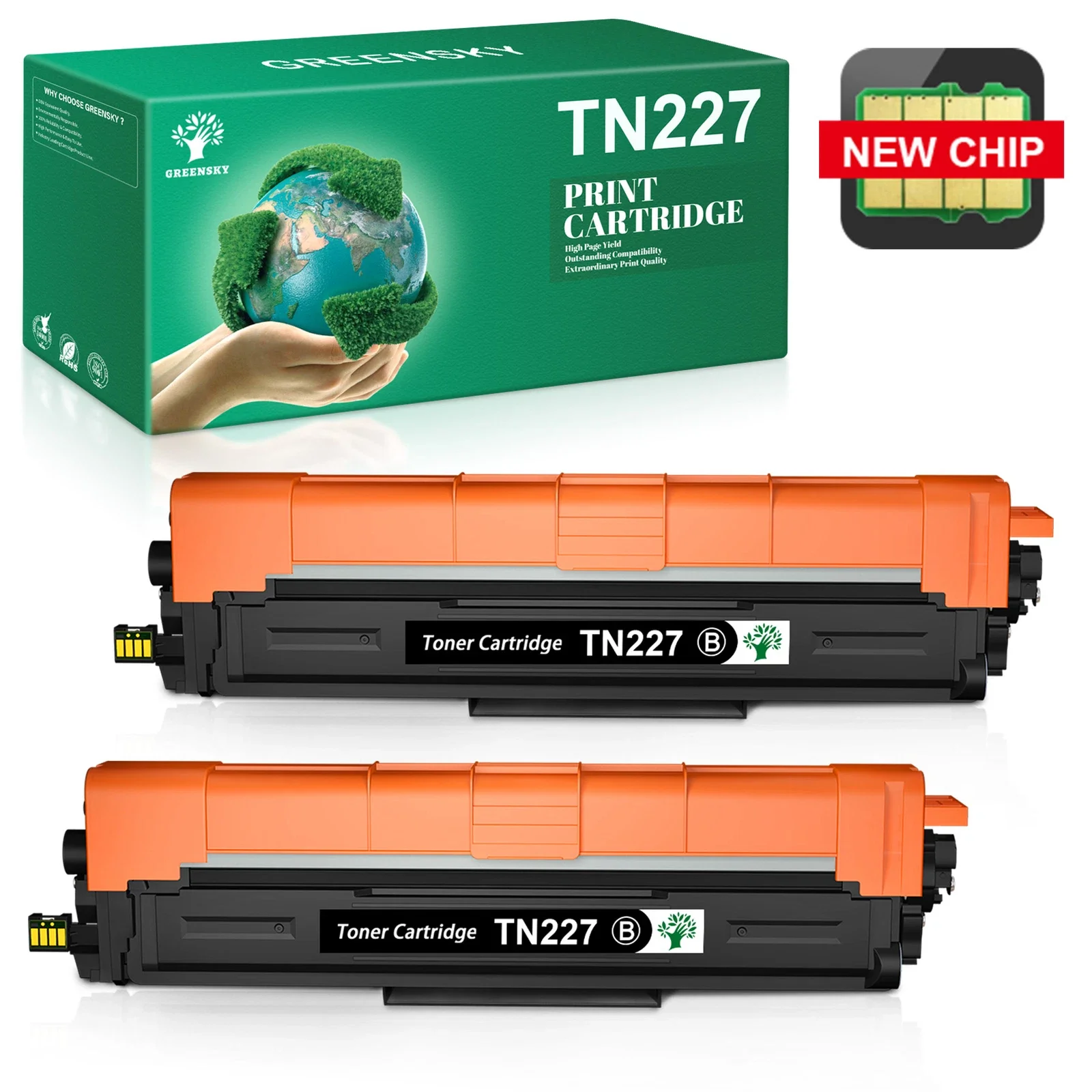 

2 шт. черный для Brother TN227 TN223 тонер высокой емкости MFC-L3770CDW HL-L3270CDW