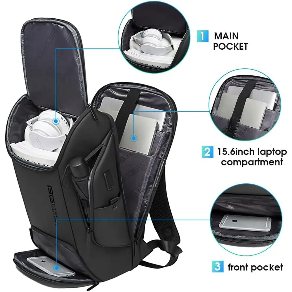 BusinLaptop Smart-Rucksack für 15,6-Zoll-Laptops, Pendler-Rucksack, Handgepäck für Männer und Frauen