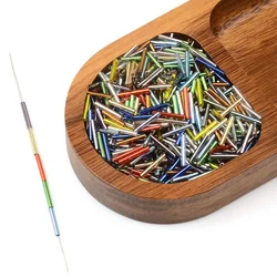 about 300pcs 0.2x1.2cm Random Color Mix Cylinder Beads Long Glass Tube Bugle Beads For Jewelry Making DIY Bracelet Accessories