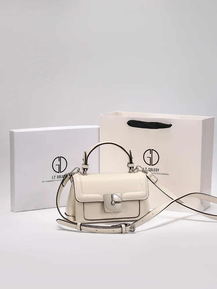 Bolsa de mão luxuosa e popular com couro de alta qualidade, bolsa crossbody de ombro macia e portátil para sair e encontros