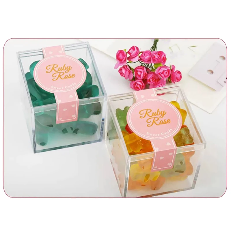 Clear Acrylic Square Cube Box With Lids/Durable Candy Box / Multiple Uses Transparent Case Organizer Container