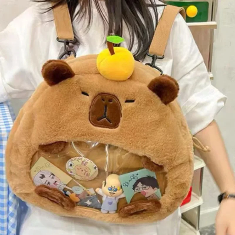 

Capybara Itabag Backpack Cute Plush Schoolbag Cartoon Soft Funny Animal Large Capacity Stuffed Unisex Y2K Aesthetic Backpack New