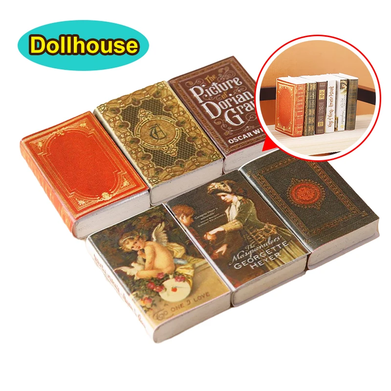 6 Stücke 1:12 Puppenhaus Miniatur Buch Comic Kleine Bücher Mini Modell Kinder Pretend Spielen Spielzeug Puppenhaus Zubehör