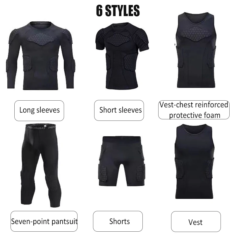 Rugby Anti-Collision Clothing Integrated Baseball American Football Goalkeeper Safety Pants Chest Hip Thigh Protector Pads