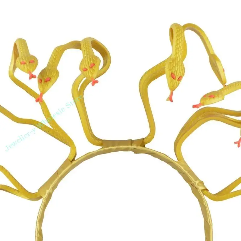 R7UF Halloween Cosplay Costume Hairband Snake Hairband Gothic Holiday Party Headwear