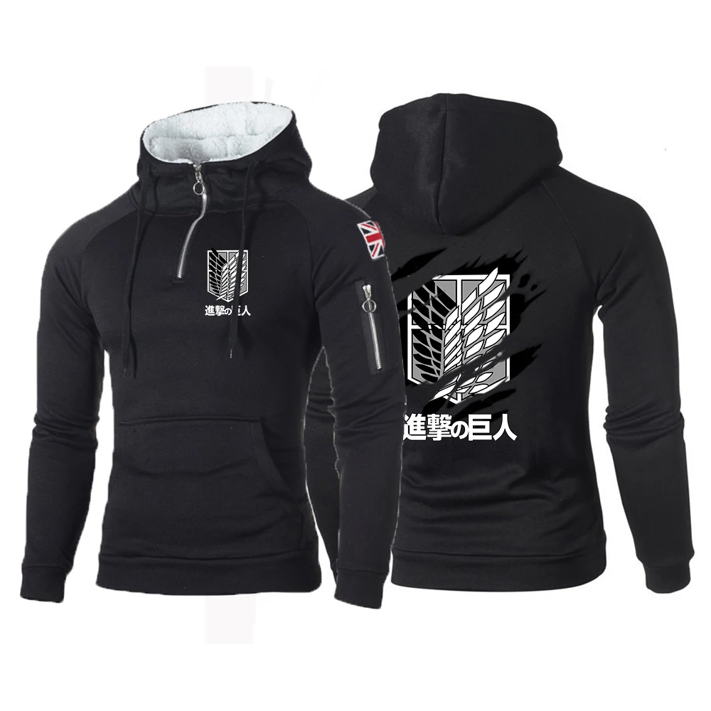 

2023 New Men's Fashion Attack on Titan Printing Spring and Autumn Cotton Fitness Hoodies Comfortable Leisure Sweatshirts Coat