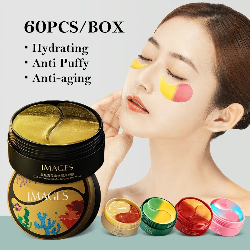 

Collagen Eye Mask Seaweed Golden Skincare Eye Patches Under Eye Bags Anti Dark Circles Wrinkle Korean Skin Care Products