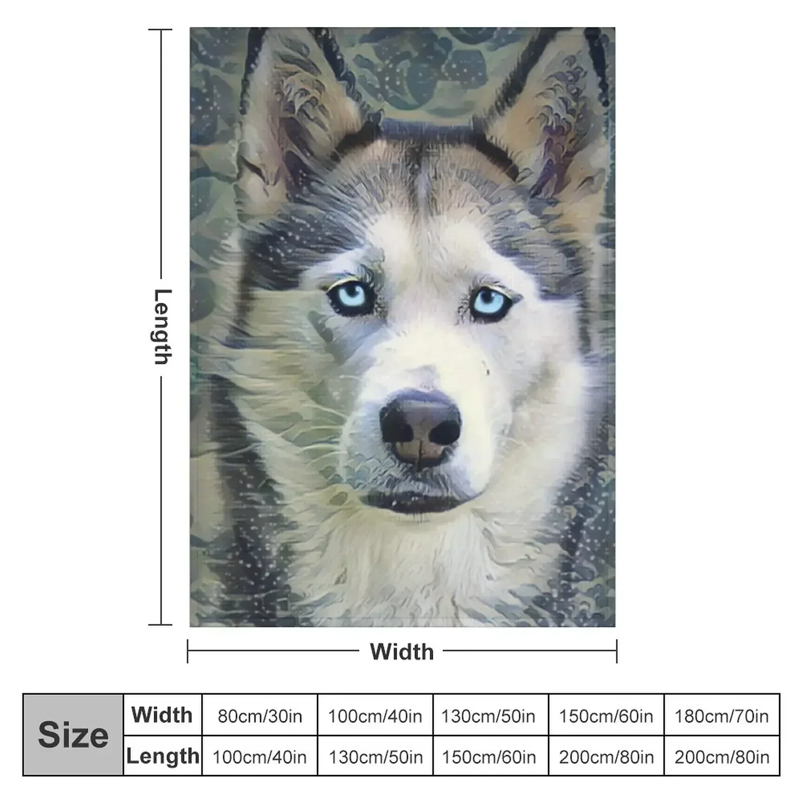 Husky Blue Eyes Throw Blanket For Sofa Thin for babies Summer Tourist Blankets