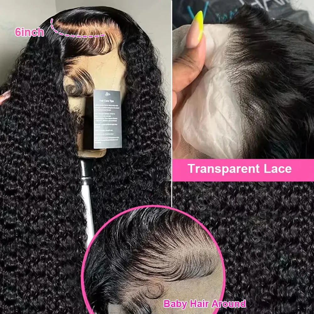 250 Density 40 Inch 13x6 Deep Wave Hd Lace Frontal Wigs Human Hair Curly Wigs Loose Wave 13x4 Lace Front Wig For Black Women Wig