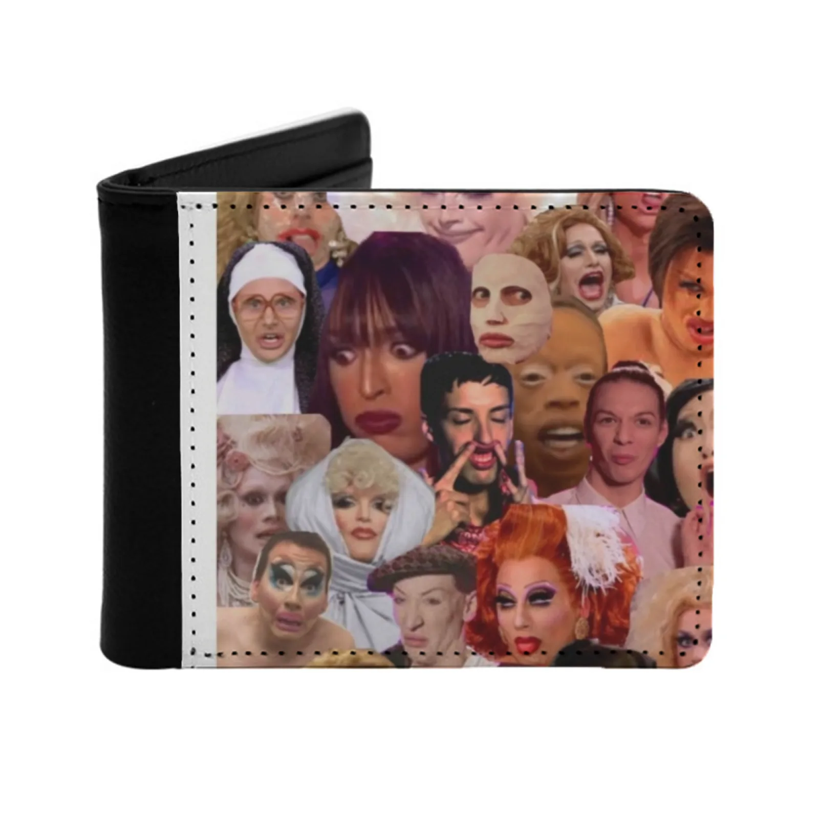 Iconic Drag Queens Collage Personalized Wallet For Men And Women Pu Leather Short Pocket Purse Drag Drag Race Drag Queens Drag