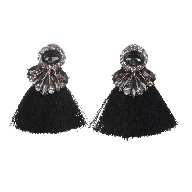 New foreign trade earrings, hot-selling fringed diamond earrings, short 5-color cross-border accessories, overseas delivery