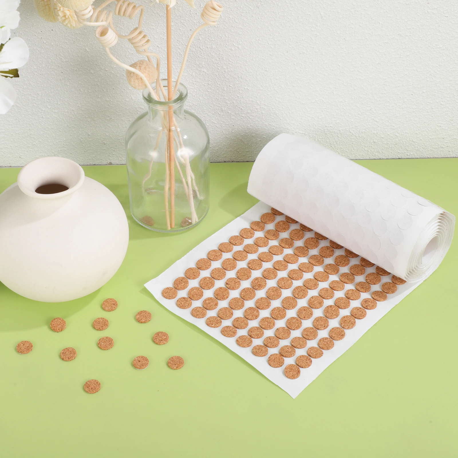 

2000 Pcs Round Cork Discs Pad Protector Kitchen Cabinet Door Bumpers Adhesive Pads