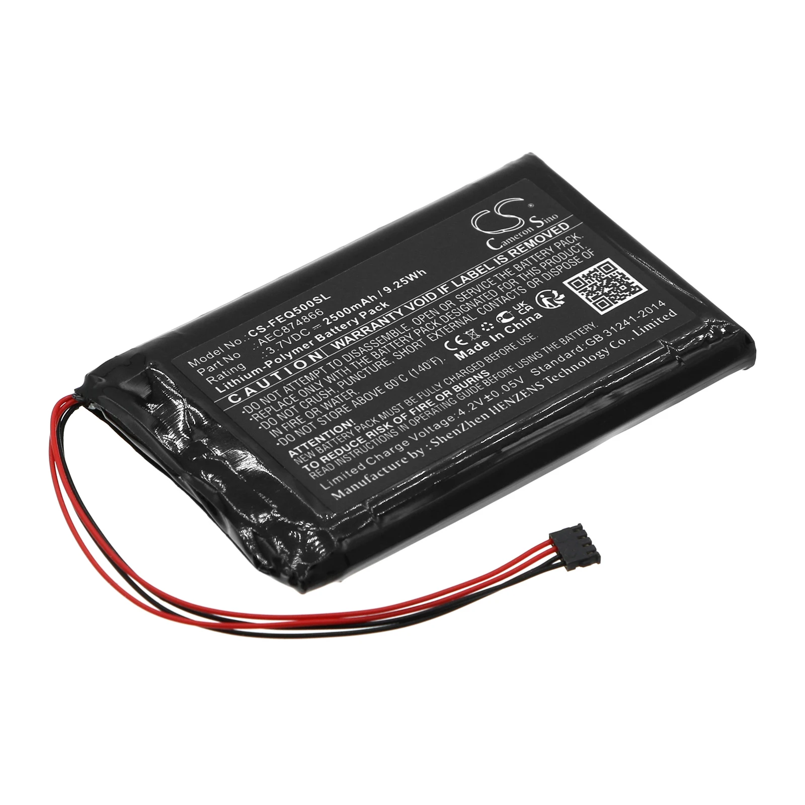 

CS Replacement Battery For Fiio Q5 AEC874866 2500mAh / 9.25Wh Amplifier