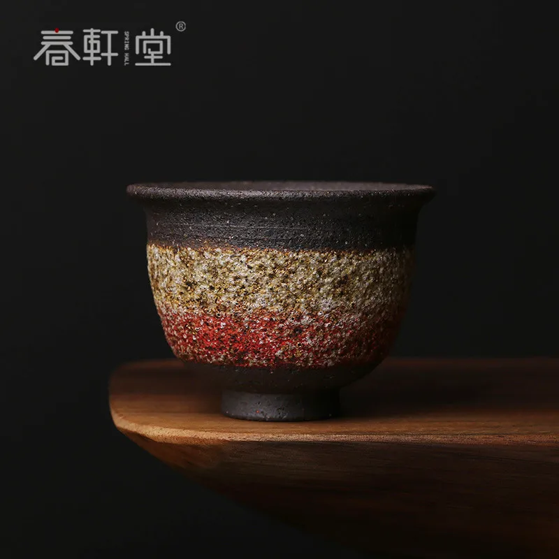 Chunxuan Tang Raw Ore Old Rock taza de té antigua taza de té colorida Gold Ore Master Vintage taza Personal de lujo