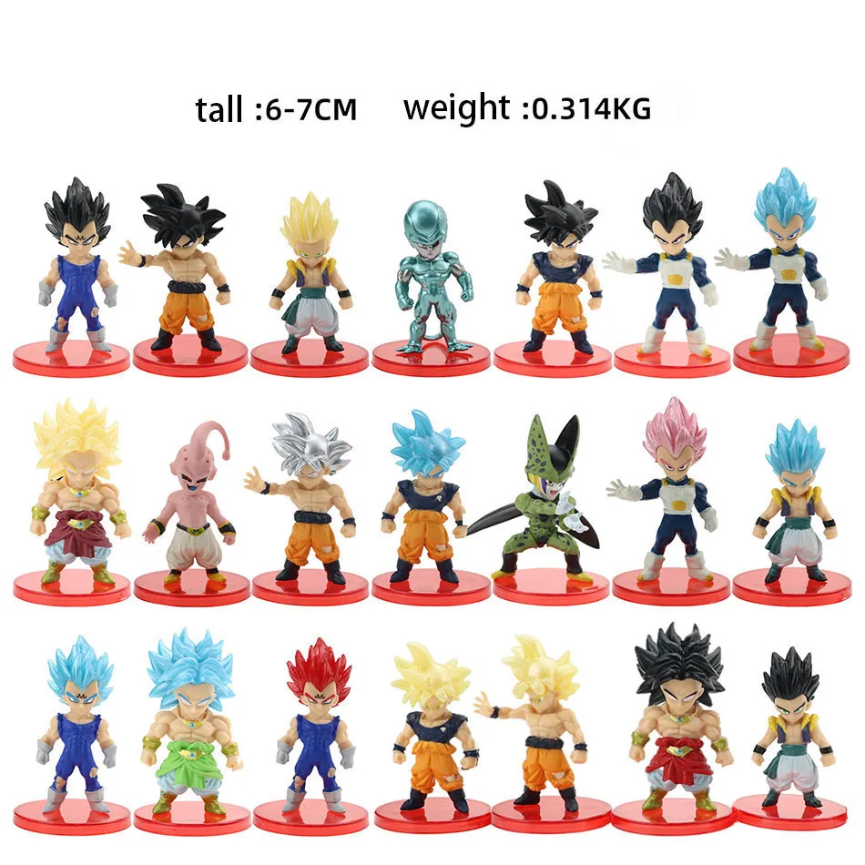 13/18/21 teile/satz Dragon Ball Z Super Saiyajin Goku Anime Figur Gohan Vegeta Broly Piccolo Majin Buu action Figur Modell Geschenk Spielzeug – Detail 17