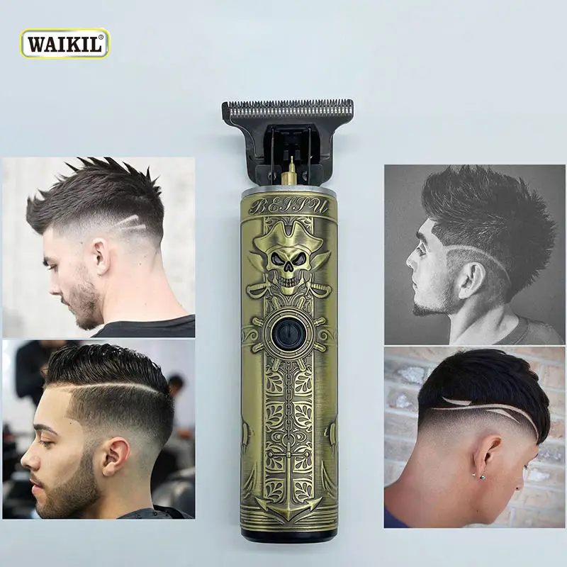 WAIKIL professional retro men's electric hair clipper multifunctional oil head USB charging sculpting scissors Hair trimmer