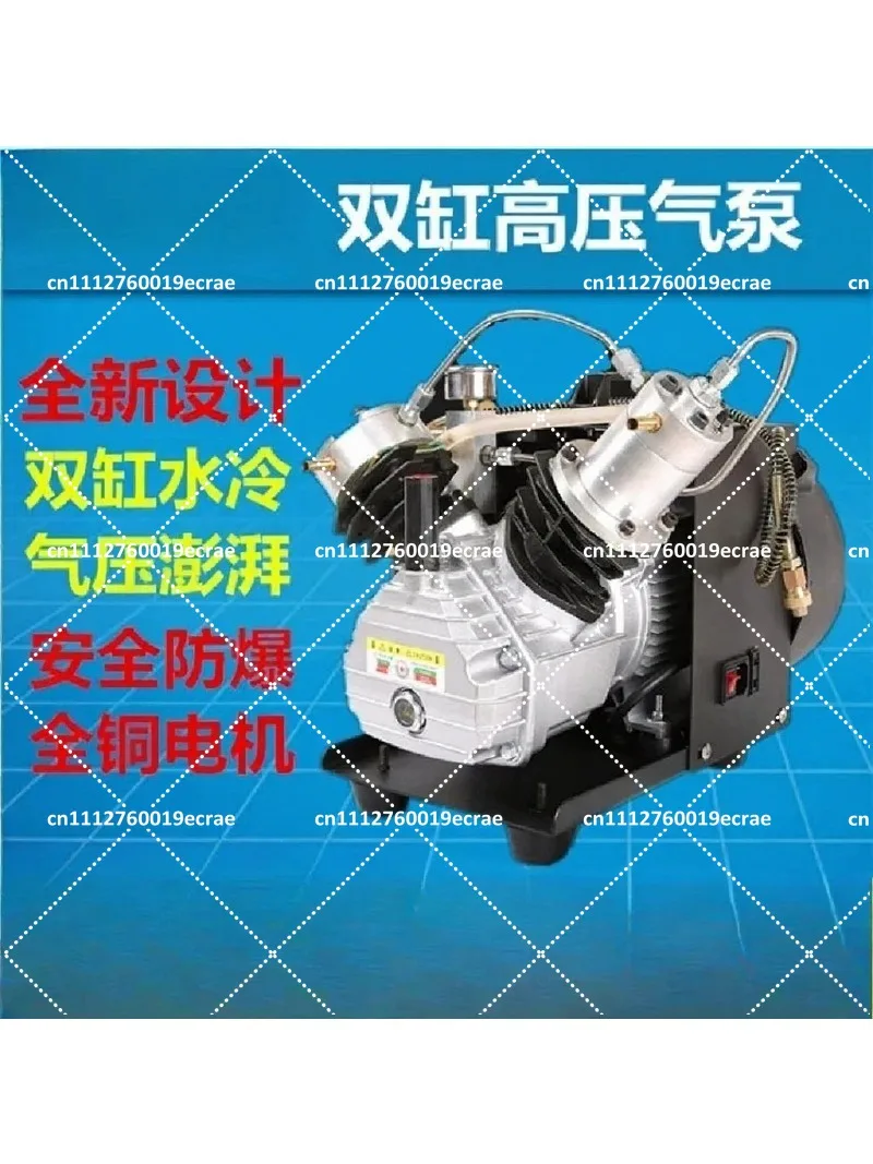4500Psi High Pressure PCP Air Compressor Pneumatic Double Cylinder Built-in Fan Scuba Diving Tank