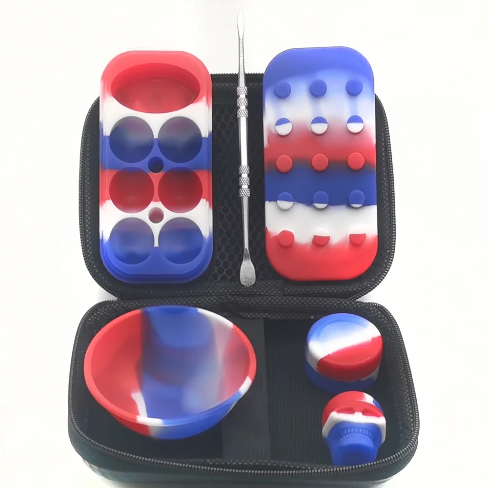 1Set With Nonstick Silicone Jar Slick Silicone Bowl Silicone Containers Oil Storage Box Face Cream Smoking Accessories