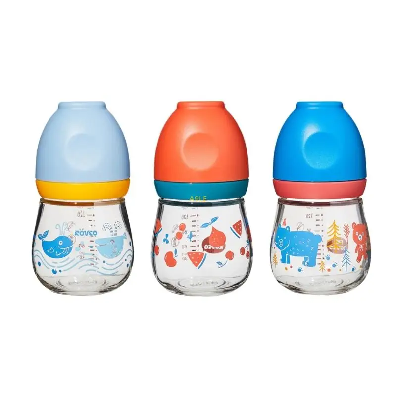 

Glass Baby Bottle 150ml Wide Neck Easy to Clean Feeding Bottle for Newborns
