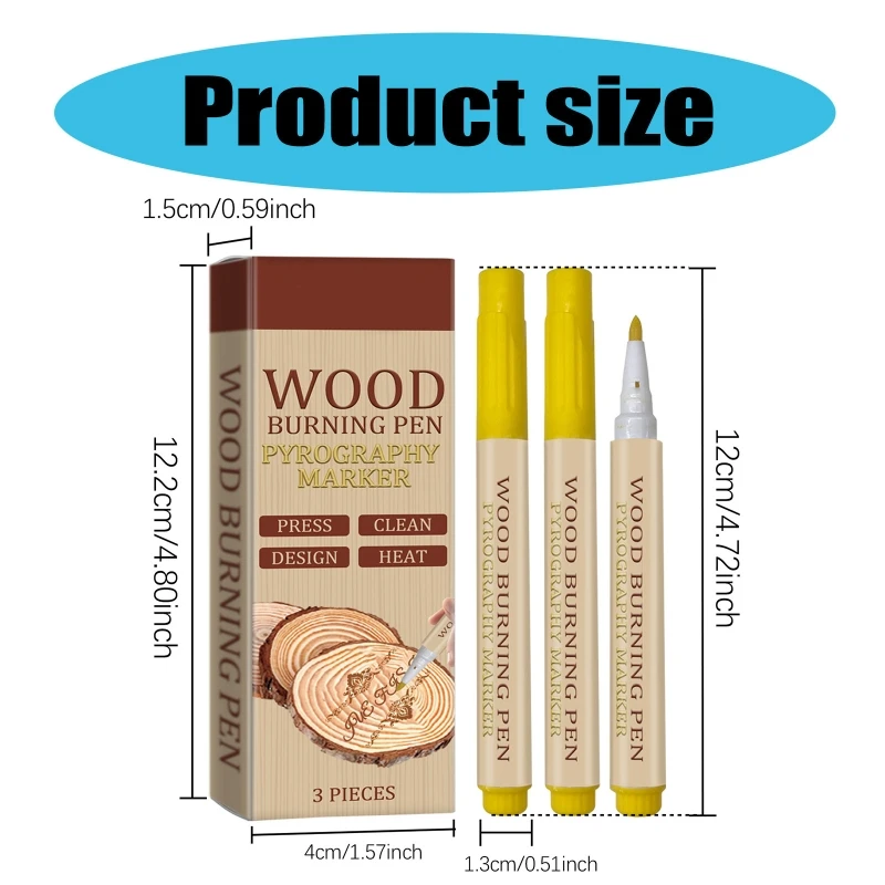 나무 그림, 나무 굽기 마커에 대 한 3 조각 나무 굽기 펜 Pyrography 마커