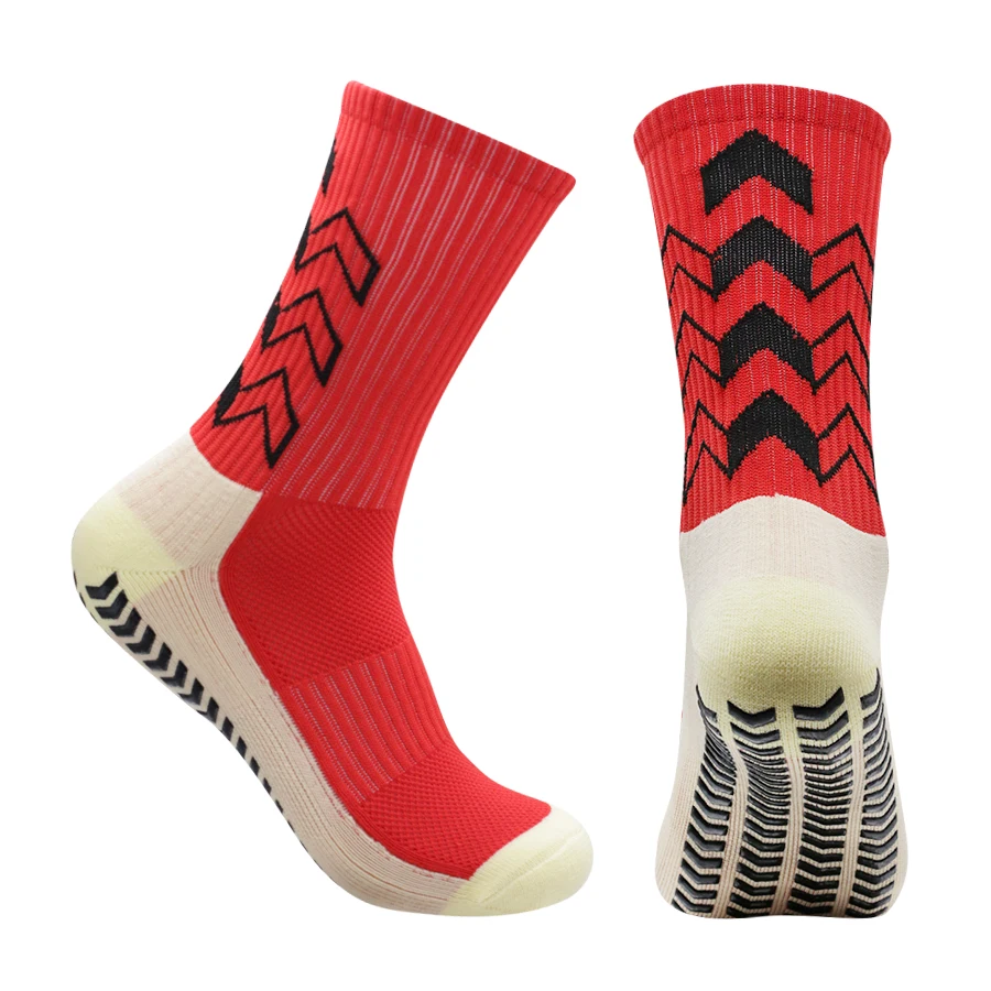 1 Pair New Men Women Non-slip Silicone Sports Soccer Socks Sweat Absorbing Breathable Football Volleyball Cycling Yoga Socks